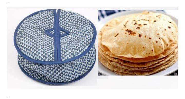 Roti Carrier, Zip Roti Cover, Tortilla Basket, Flatbread Zip Clothes C ...