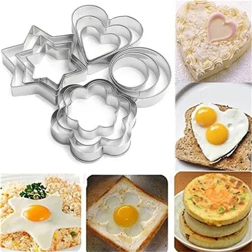 Set Of 12 Stainless Steel Cookie Cutter, Biscuit Baking Mold, Stainless Steel Cookie Mold, Biscuit Press Stamp,  Mini Shapes Fondant Cutter Set, Baking Accessories Cake Decoration Tool, Geometric Set for Biscuit Cutter
