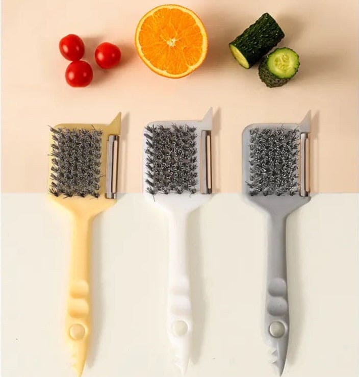 5 In 1 Sharp Peeler, Fruit Peeler With Brush, Kitchen Vegetable Cleaning Brush, Plastic Vegetable Fruit Peeler, Creative Vegetable Fruit Peeler Peeler for Brush  Home Kitchen Tool