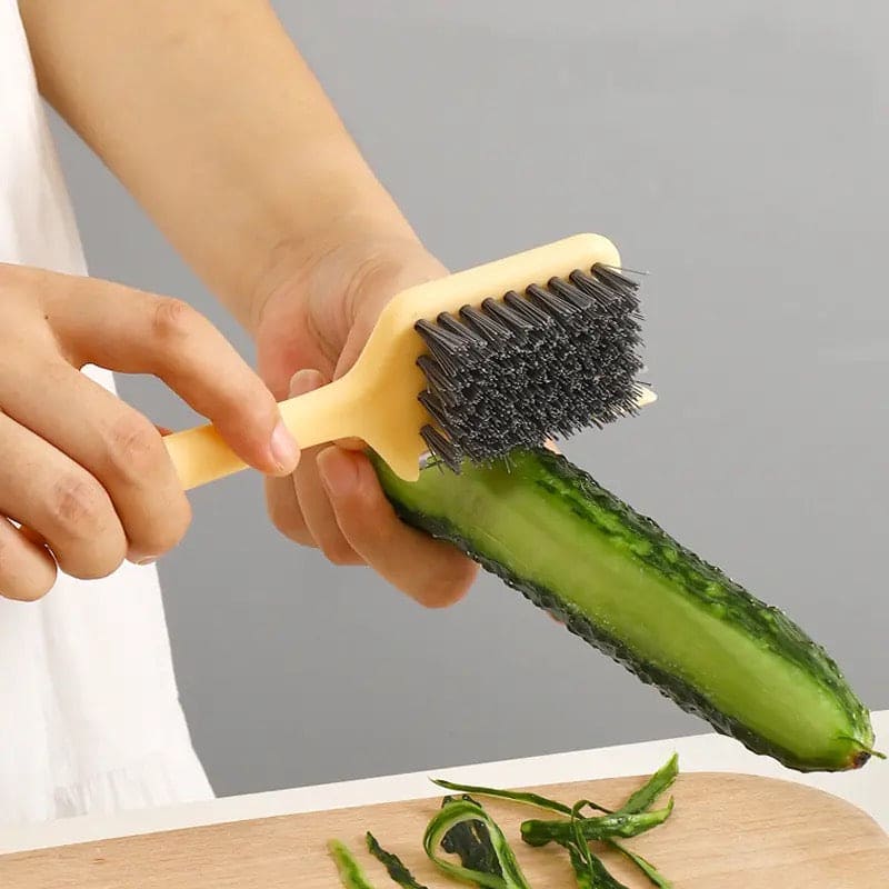 5 In 1 Sharp Peeler, Fruit Peeler With Brush, Kitchen Vegetable Cleaning Brush, Plastic Vegetable Fruit Peeler, Creative Vegetable Fruit Peeler Peeler for Brush  Home Kitchen Tool