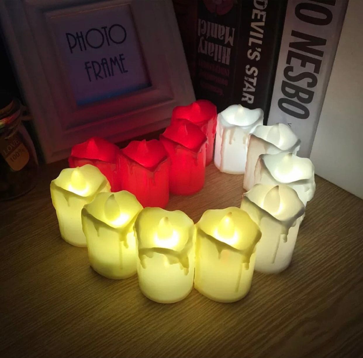 Battery Operated LED Tea Light Candel, Flameless Flickering Wedding Decor Candel Lamp