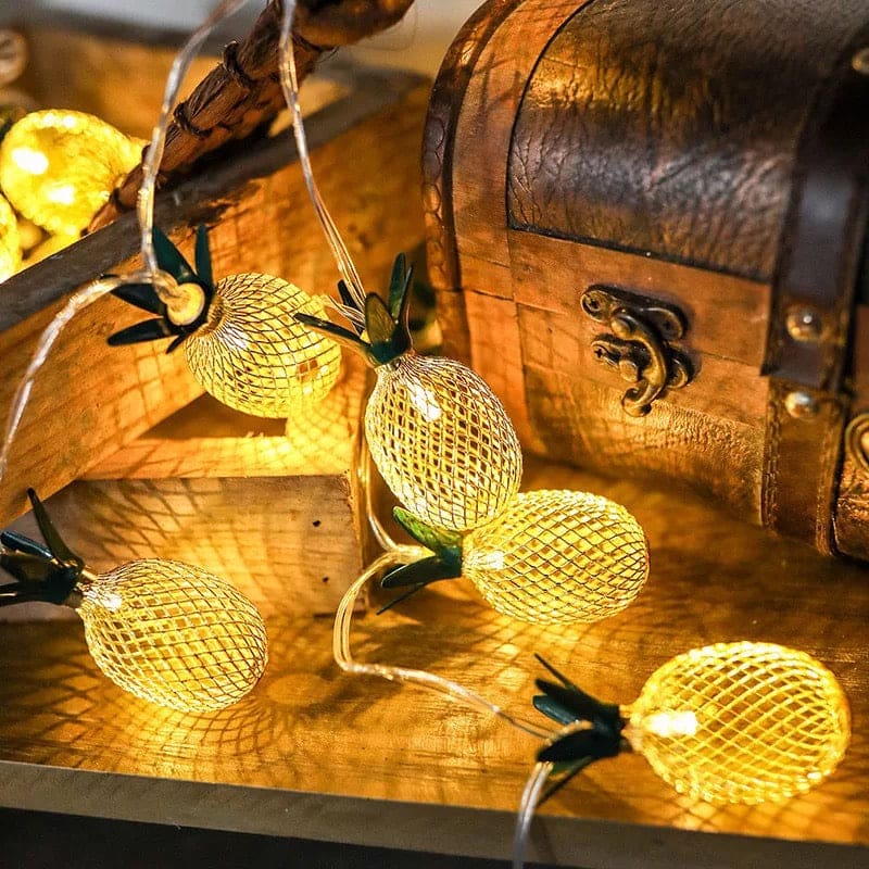 20 Pineapple LED String Light, Christmas Fairy Lights, Fruit Garland Iron Art Lamp