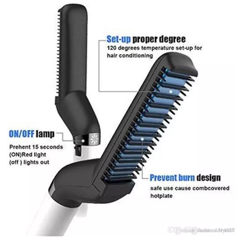 Multifunctional Hair & Beard Brush, Electric Hair Straightener, Quick Hair Stylr For Men, Hair Straightening Comb Professional Beard Care Tools, Electric Hairdressing Comb, Flat Iron Men's Beard Hair Styling Heating Comb