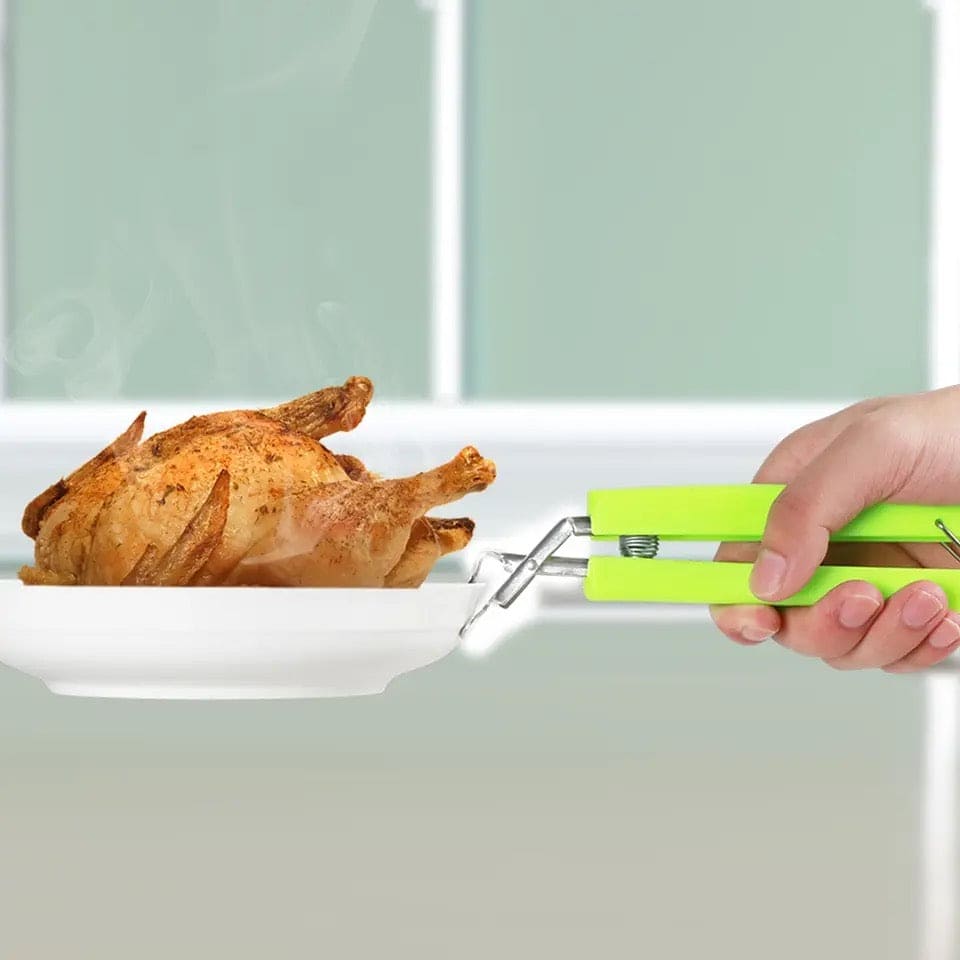 Stainless Steel Bowl Holder, Anti Hot Bowl Gripper, Silicon Handle Dish Clamp, Heat Resistant Dish Holder, Multifunction Pan Gripper, Adjustable Dish Clamp, Kitchen Insulation Tools, Steel Hot Dish Plate Bowl Clip, Anti-scald Plate Holder