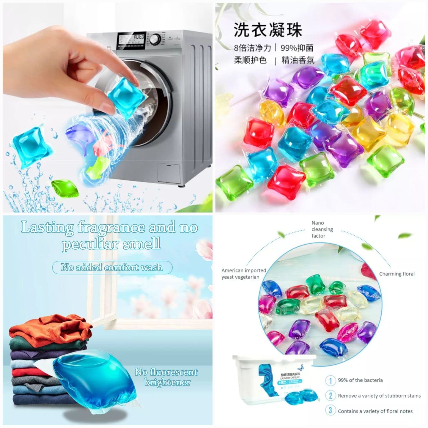 Set of 10 Laundry Fragrant Gel Beads, Laundry Ball Cleaner Capsules, Clothes Cleaning Scent Booster