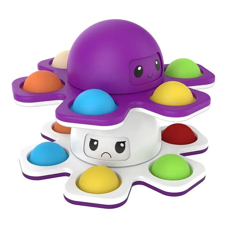 Face Changing Octopus Fidget Spinner, Silicone Interactive Change Faces Spinner, Anti Stress Push Bubble Fidget Spinner, Stress Relief Fidget Toys For Kids Adult, Simple Dimple Anti Stress Pop Toy, Squid Flip Octopus Change Faces Fidget Spinner Toys