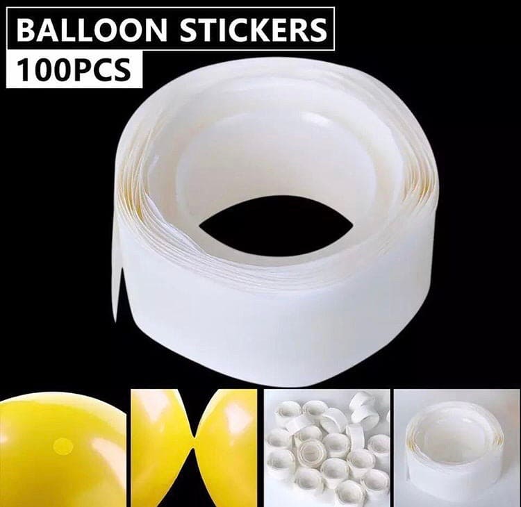 100pcs Balloons Glue Tape, Double Sided Fix Gum Air Balls, Glue Point Tape