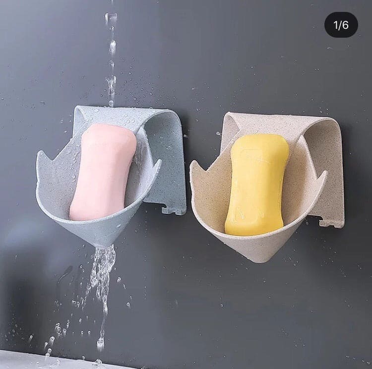 Creative Soap Holder With Hanging Hooks, Self Adhesive Soap Drain Rack, Soap Draining Tray For Bathroom