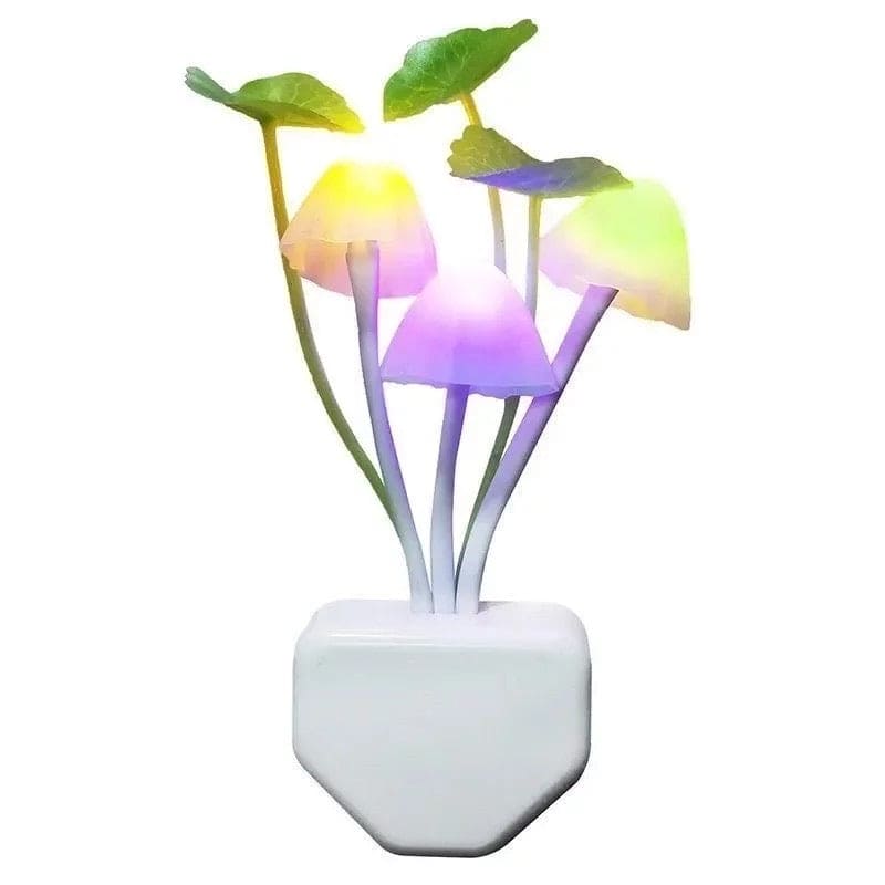 LED Sensor Mushroom Night Light, Lotus Leaves Plug, 7 Color Changing Mushroom Wall Lamps, Room Decoration RGB Novlty Night Lamp