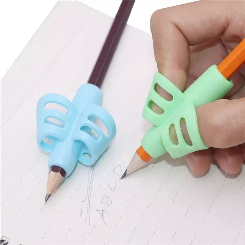 3Pcs Creative Two Finger Pencil Grips, Fingers Silicone Pen Holder For Students, Child Cute Writing Correction Stationery, Student Stationery Teaching Equipment