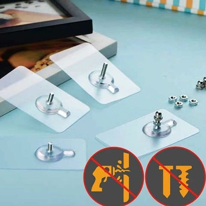 Set Of 10 Self-Adhesive Wall Screw Sticker Punch-Free Installation, De ...