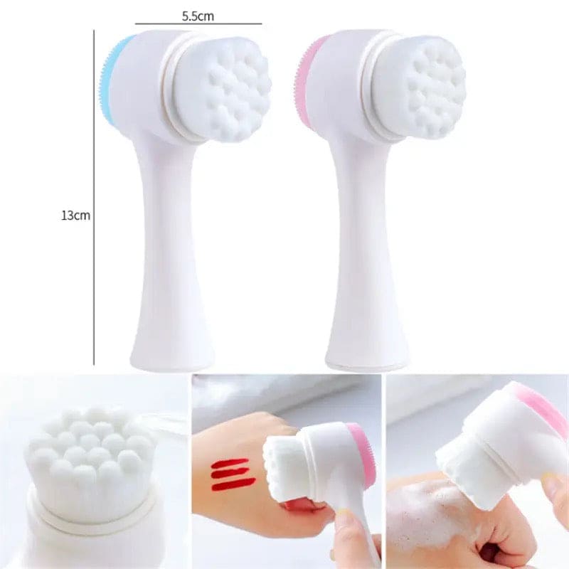 Double Sided Facial Cleanser, Silicone Face Cleansing Brush, Blackhead Removal Pore Cleaner, Exfoliator Face Massager, Silicone Face Cleansing Brush