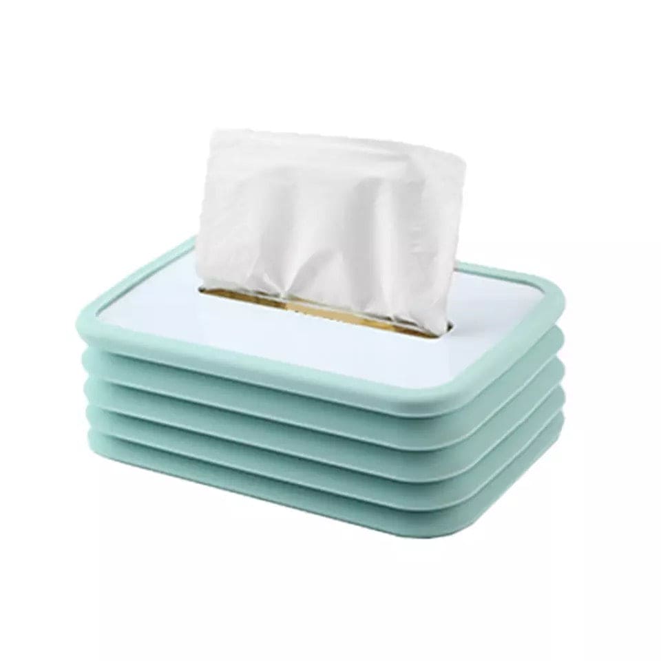 Creative Silicone Flexible Folding Tissue Box, Bedroom Kitchen Desktop Paper Holder, Napkin Storage Case, Silicone Foldable Tissue Box, Environmental Protection Home Tissue Container, Napkin Tissue Holder Case for Office Home