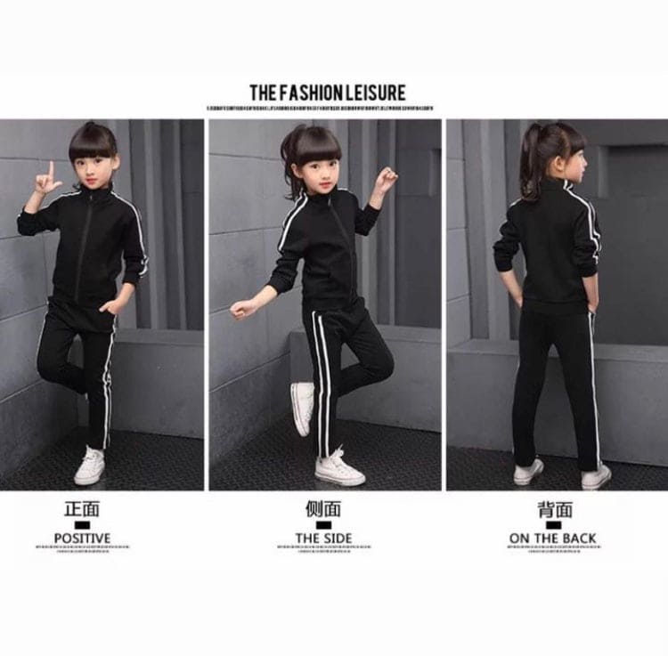 2 Pcs Children's Clothing New Spring And Autumn Solid Color Boys And Girls Student Sportswear Suit Long Sleeve Clothes