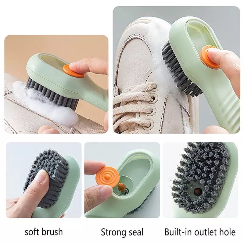 Liquid Shoes Brush, Multifunction Soft Bristled Brush, Automatic Filling Shoe Clothes Board Brush, Home Cleaning Tool, Long Handle Shoe Brush, Long Handle Shoe Brush