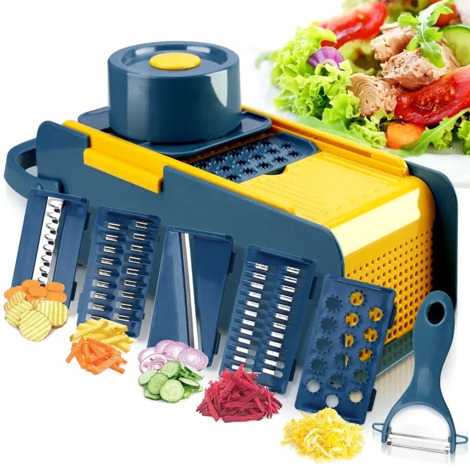 Hand Press Vegetable Cutter, Multifunctional Vegetable Slicer, Fruit Vegetable Peelar, Household Vegetable Cutter, Adjustable Slicer With Container, Cooking Kitchen Household Tool