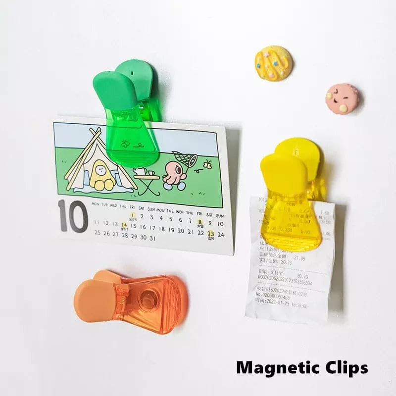 Fridge Sealing Clip, Colorful Plastic Sealer, Snack Fresh Clips, Refrigerator Magnetic Sticker, Colorful Magnetic Clips, Fridge Magnets Notepad Holder, Fridge Sealing Clip