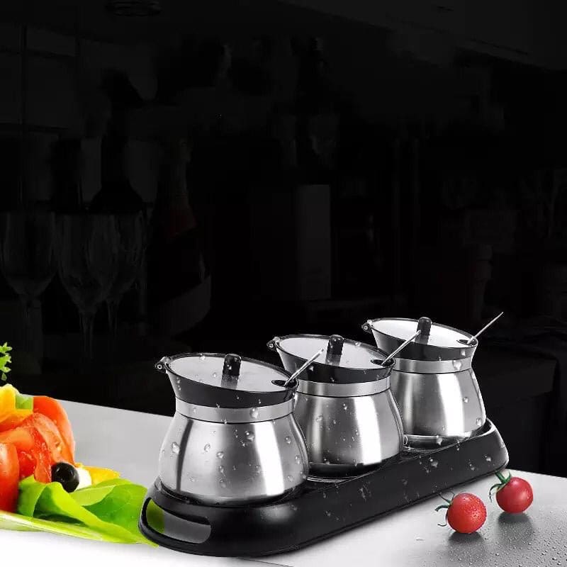 Stainless Steel Spice Tanks Set, Herbs And Spice Container, Seasoning Spice Jars