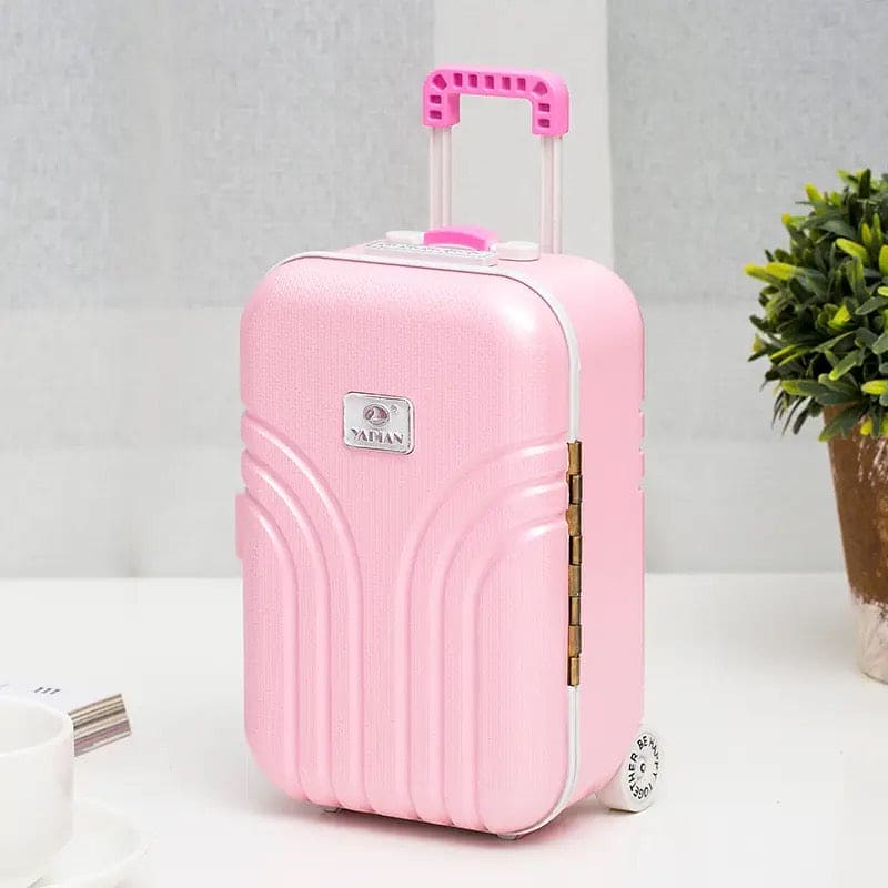 Baby Rolling Suitcase Music Box, Classic Spin Dancer Ballet Trolley Luggage Music Box, Creative Suitcase Style Music Jewellery Cosmetics Storage Box, Girl Music Suitcase Style Music Box, Student Plastic Children Girl Jewellery Box