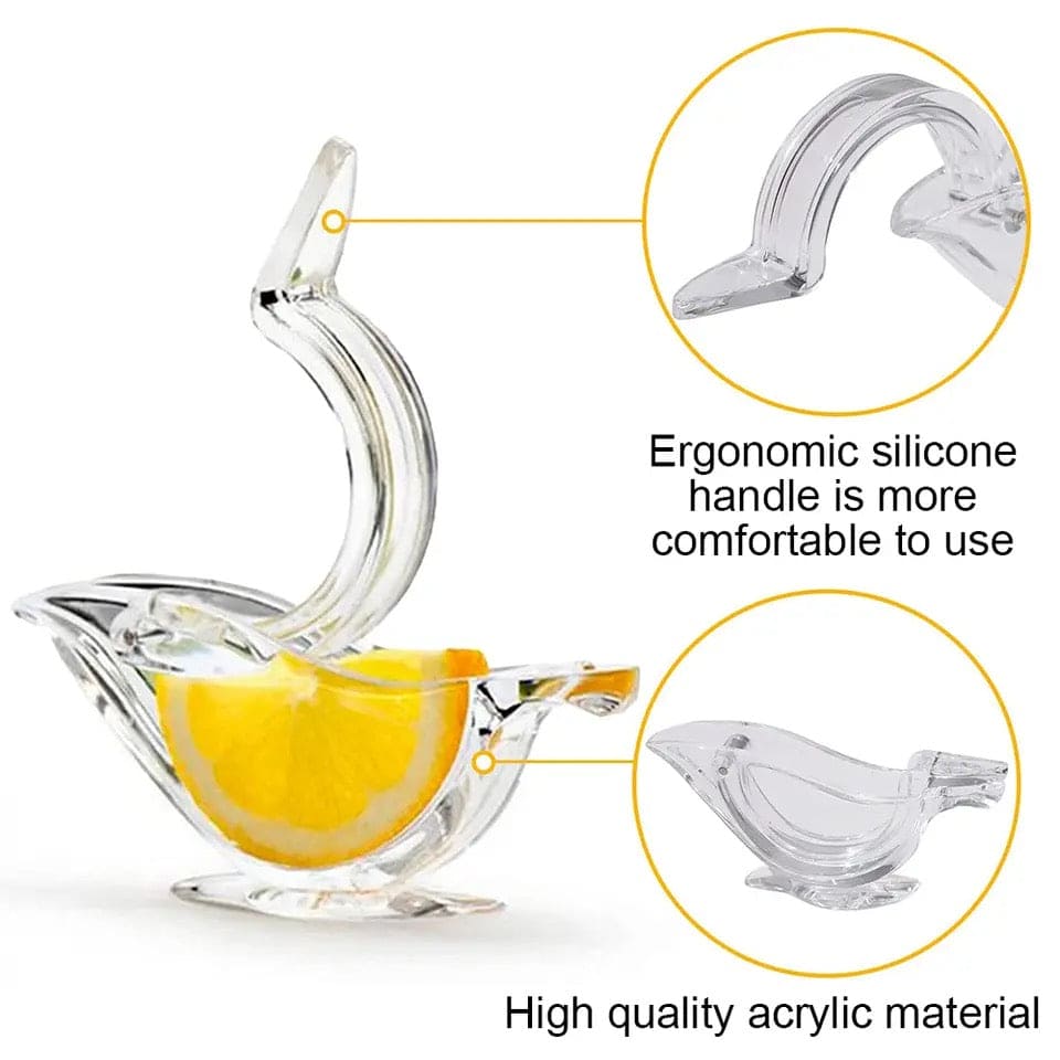 Bird Shape Lemon Squeezer, Acrylic Lemon Juicer, Convenient Fruit Juice Gadget, Hand Press Lemon Squeezer for Kitchen, Citrus Press Juicer Squeezer Kitchen Tool, Ergonomic Portable Fruit Juicer, Lemon Slice Wedge Squeezer