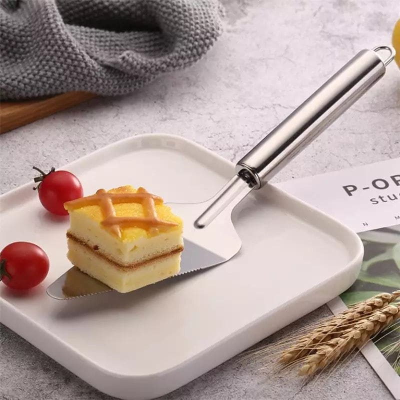 Elegant & Durable: 304 Stainless Steel Walnut Handle Cake Spatula Perfect for Home Bakers & Professional Kitchens Alike