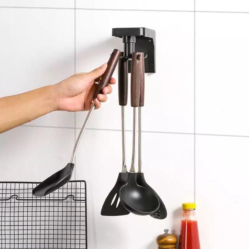 360 Degrees Rotating 6 Claw Hanging Hook, Kitchen Utensil Rack, Multifunctional Hanging Kitchen Utensil Holder, Wall-Mounted Kitchenware Hanger