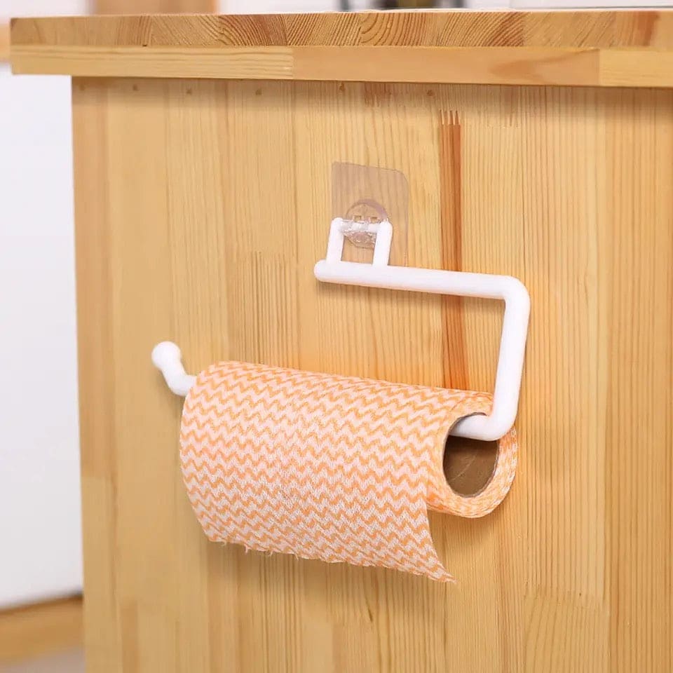 Cabinet Tissue Holder, Wall Mounted Towel Hanger Rack Bar, Cabinet Rag Storage Organizer, Wall Mounted Adjustable Towel Hanger for Kitchen Bathroom, Cabinet Paper Sucker Holder, Napkin Towel Rack Shelf Hook