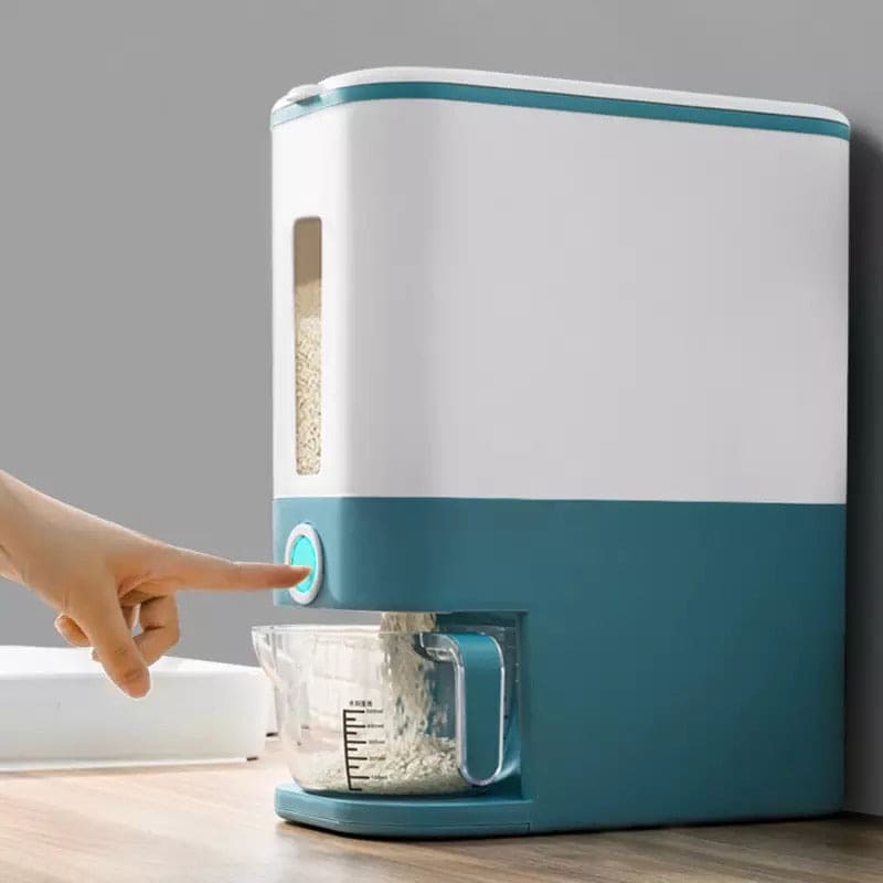 12 kg Cereal Dry Food Storage Box, Automatic Rice Dispenser Grain Storage Container, Food Tank Rice Organizer