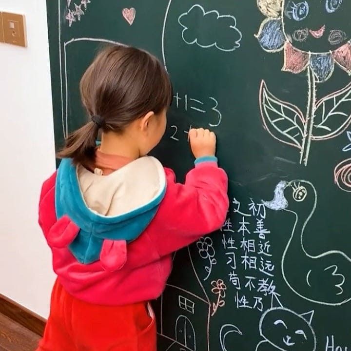 Green Chalk Board Wall Sticker For Kids, Self-adhesive Drawing Writing Teaching Board, Erasable Black Board Wall Sheet