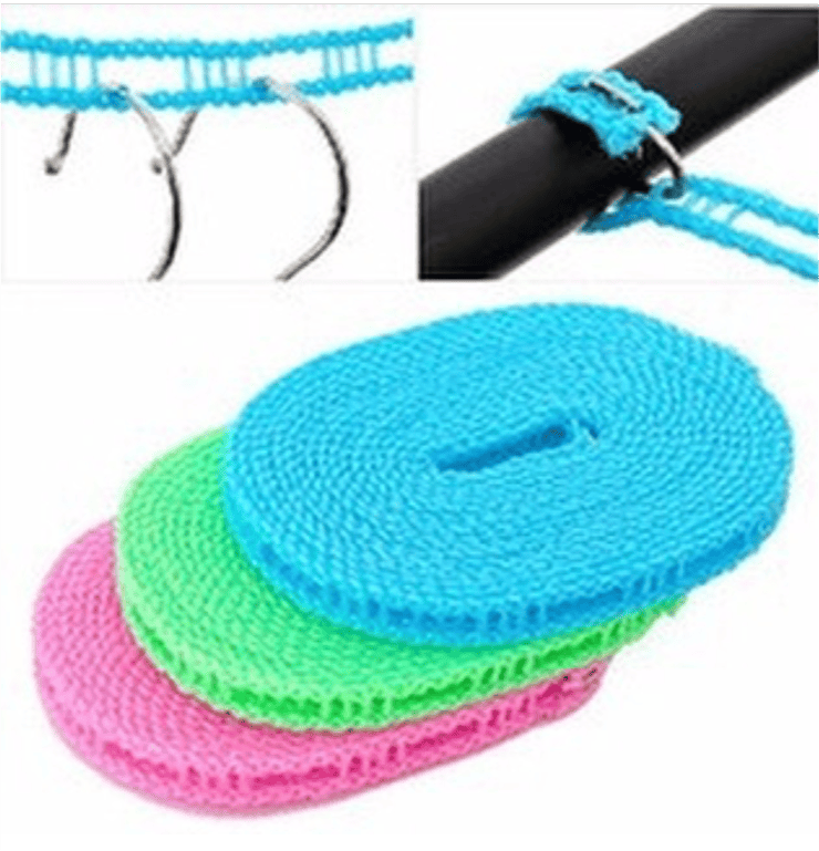Clothes Drying Rope, Adjustable for Indoor Outdoor Laundry Clothesline, Portable Travel Clothesline, Windproof Clothes Line Hanger for Camping Travel