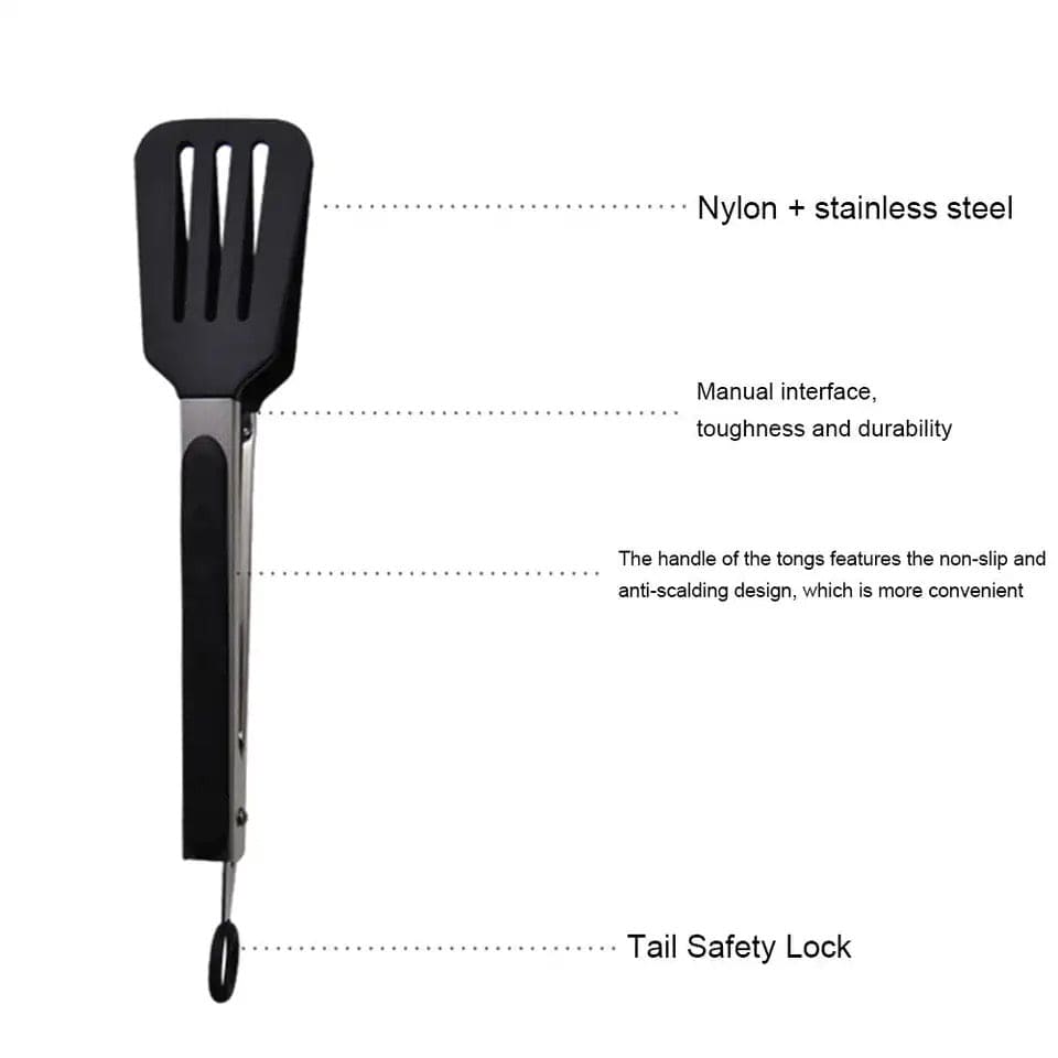 Silicon Non Stick Food Tong, Silicone Food Meat Salad Clamp, BBQ Bread Serving Cooking Clip, Foldable Barbecue Baking Tongs, Nylon Shank Dessert Tweezer Cooking Clamp, Heat-Resistant Bread Steak Serving Clips