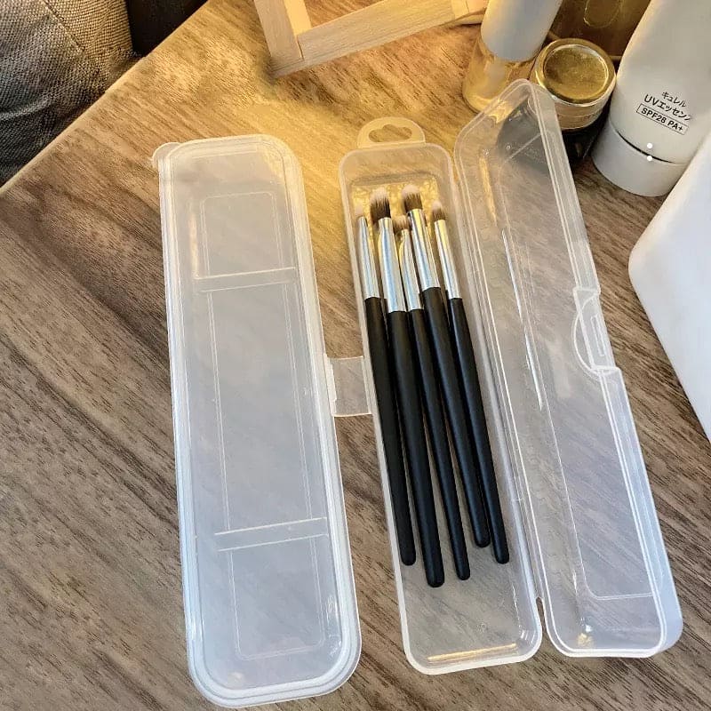 Transparent Rectangle Storage Box, Convenient Cutlery Box, Portable Makeup Brush Organizer, Transparent Cover Storage Box Kitchen Accessories, Clamshell Plastic Cutlery Box, Transparent Packaging Chopsticks Spoon Storage Box