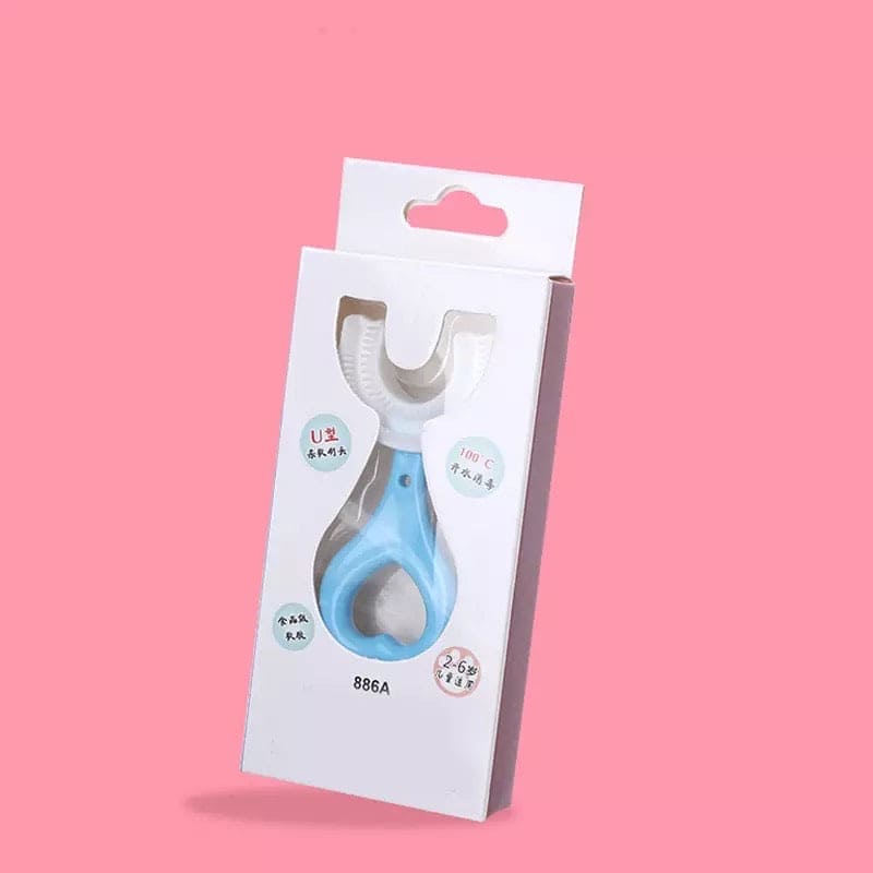 Kids U Shaped Silicone Head Oral Care Cleaning Toothbrush For Toddlers, 360° Oral Teeth Cleaning Food Grade Soft Silicone Brush