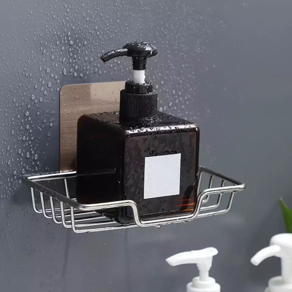Stainless Steel Soap Dish, Creative Soap Rack, Drill Free Soap Sponge Storage, Wall Mounted Shampoo Holder, Stainless Steel Soap Sponge Holder