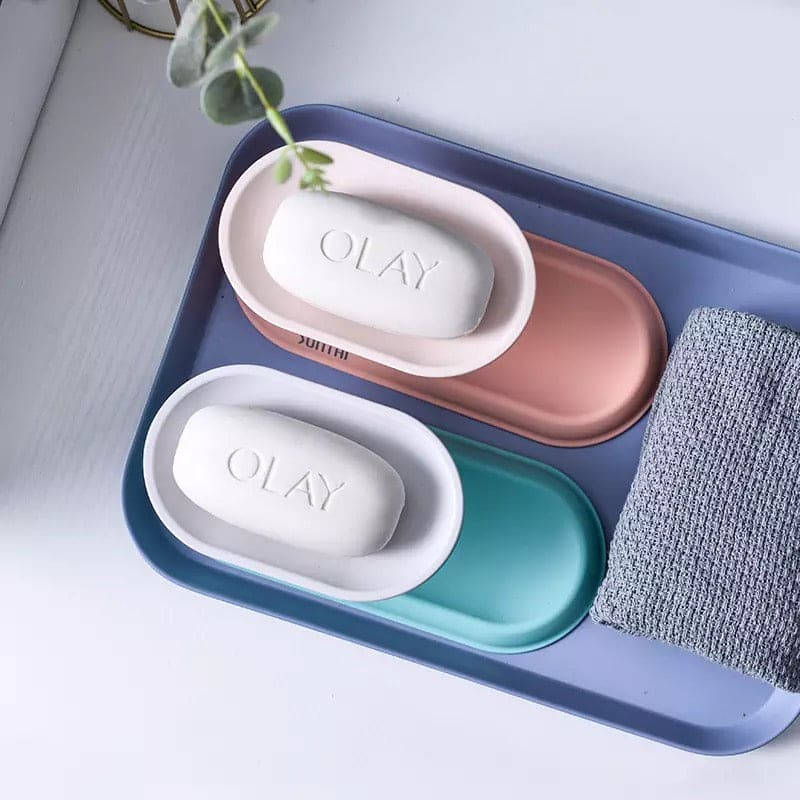 Rotating Double Layer Drain Plastic Soap Holder, Soap Storage Box, 360˚ Degree Rotation Double Layer Bathroom Soap Dish, Household Bathroom Accessories Soap Box