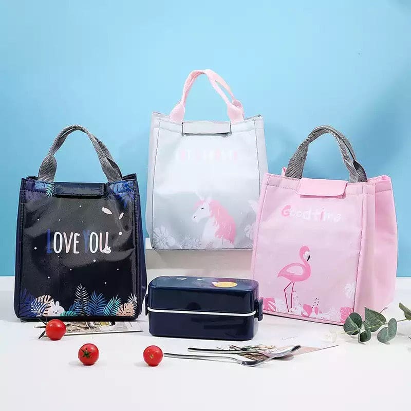 Thermal Food Picnic Lunch Bags, Functional Pattern Cooler Lunch Box Portable Insulated Canvas Lunch Bag, New Insulated Lunch Box Tote Bag