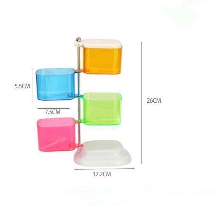4 Layer Colorful Seasoning Box, 360 Rotating Spice Jar, Kitchen Storage Box, Spice Container