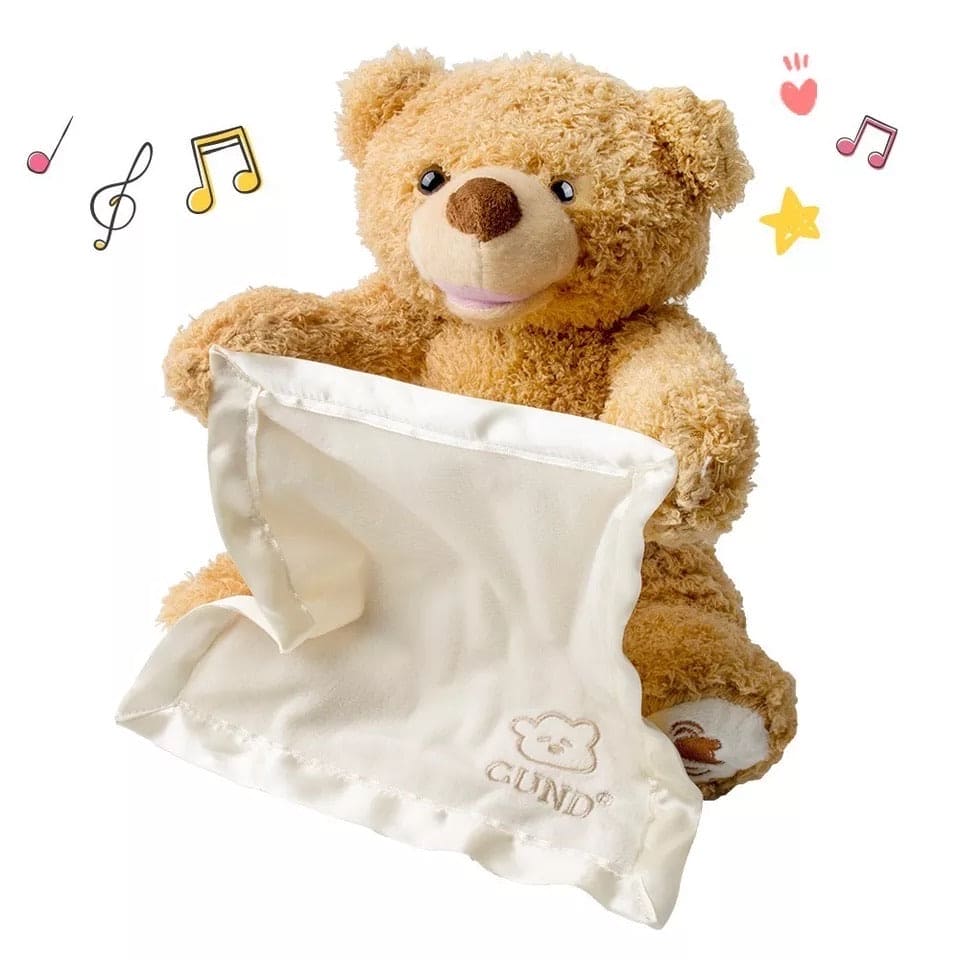 Peek-A-Boo Teddy Bear Plush Toy, Soft Baby Toy, Music Teddy Bear