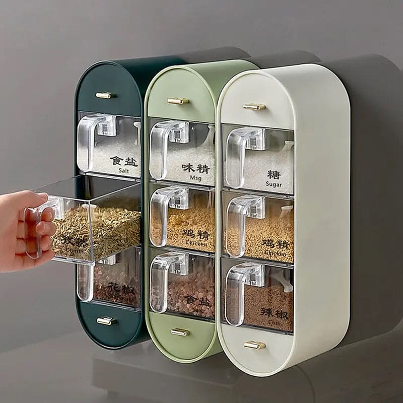 5 in 1 Seasoning Storage Box, Spice Drawer Storage Rack, Kitchen Seaso ...