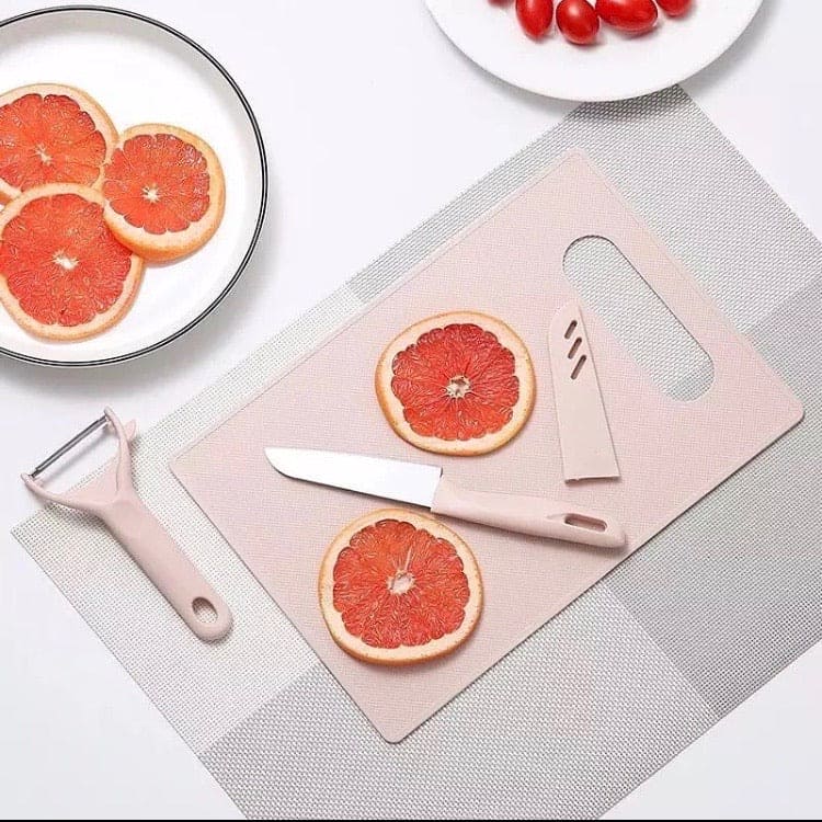3 Pcs Nordic Cutting Board With Knife And Peeler
