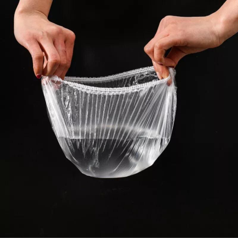 Set of 100 Plastic Stretchable Bowl Covers, Disposable Fresh Keeping Food Storage Covers, Dish Plate Wrap Bowl Covers For Leftover Meal