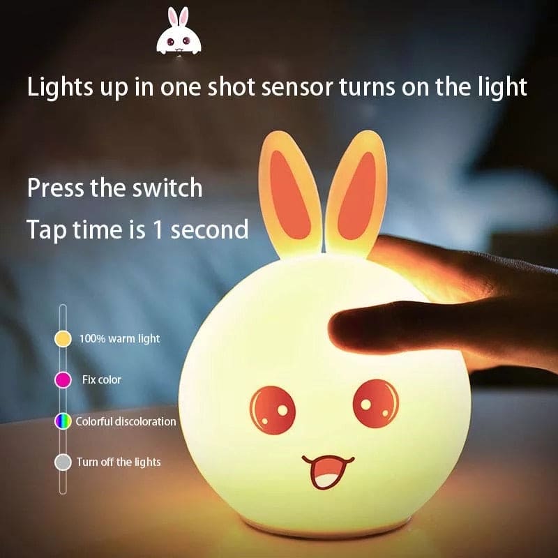 Silicone Rabbit Lamp, Cute Kids Night Light Lamp, Rabbit Lamp For Room Decoration, Cute Warm Night Light