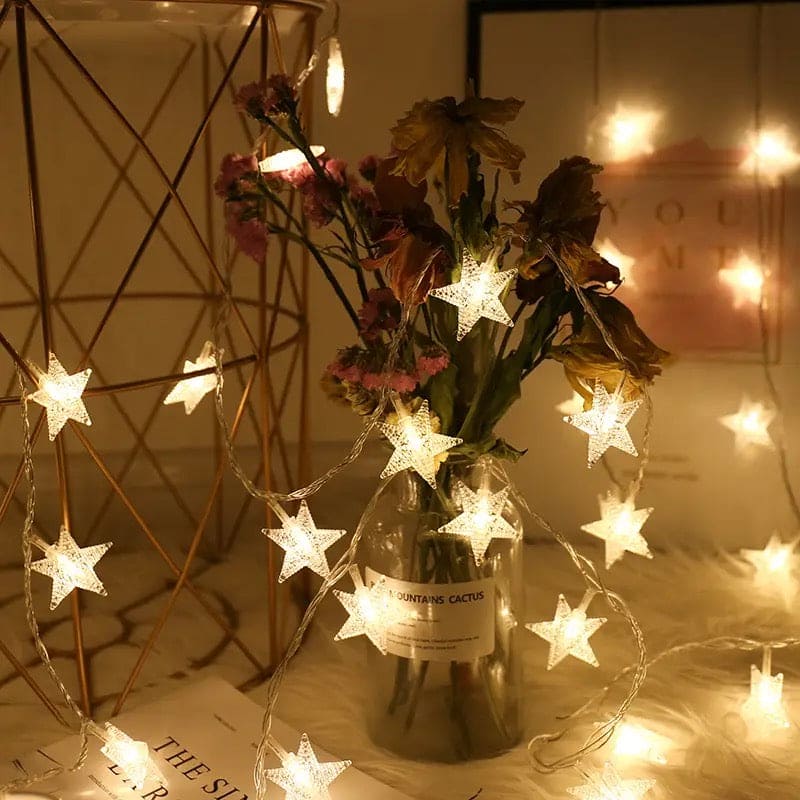 20 Led Star Lights, Star Shaped Curtain String Lights, Decoration Garl ...