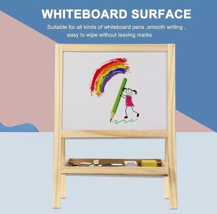 Double Sided Magnetic Writing Black & White Board, Magnetic Writing Board, Mini Wooden Writing Board