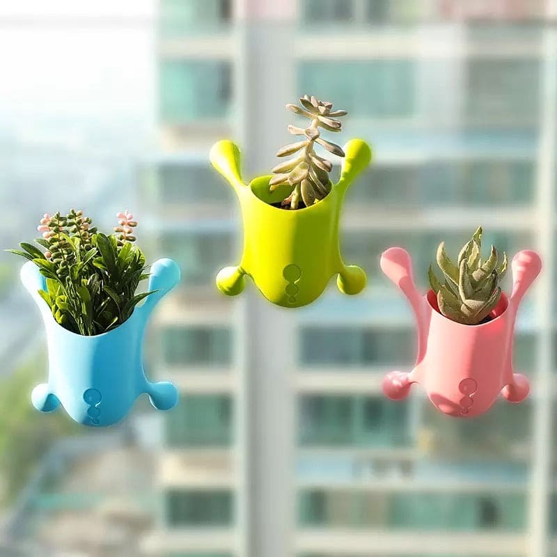 Multi-function Mini Lovely Office Creative Flower Pots, Wall Mounted Window Desk Pencil Holder, Mini Stationary Holder, Brush Holder