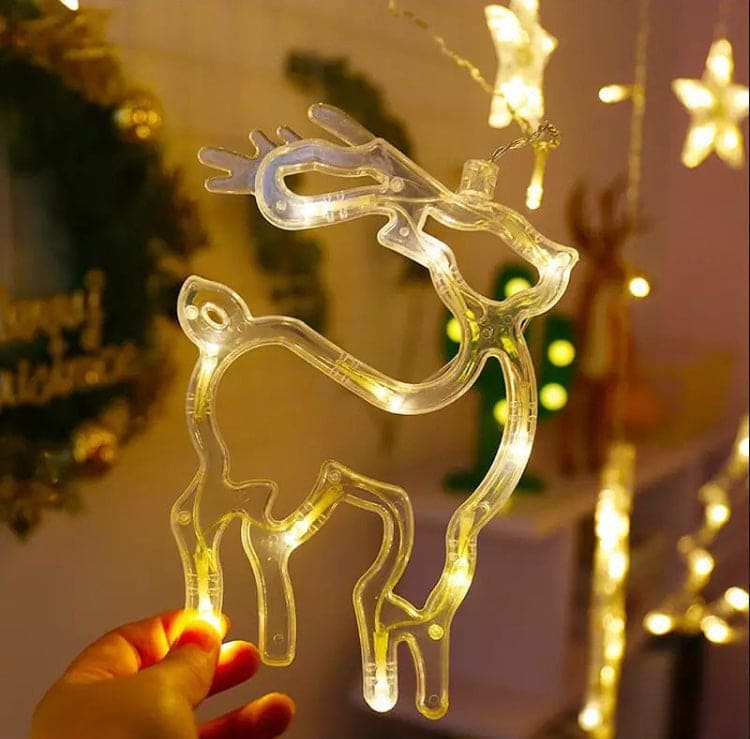Christmas Garland Outdoor String Lights, Warm White Star Fairy Lights For Christmas, Battery Operated Fairy Christmas Lights