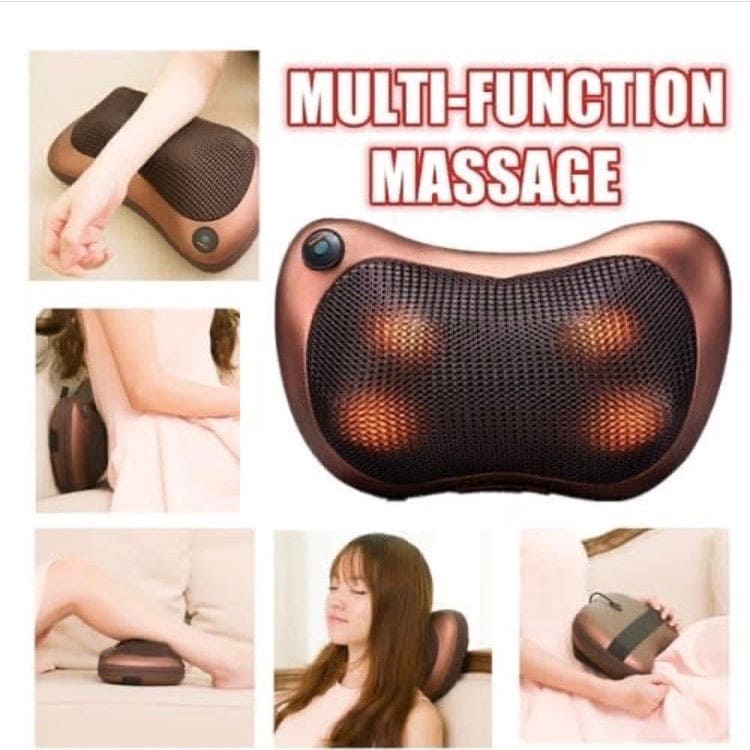 Multifunctional Body Pillow Massager With Heat, Deep Tissue Kneading With 4 Heads, Electric Back Massager