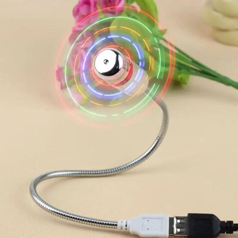 Portable Colorful USB Fan, Mini Flexible Cooling Fan, USB Colorful Light Emitting Fan, Hand Mini Power USB Fan, Reading Lamp Repellent Cooling Fan