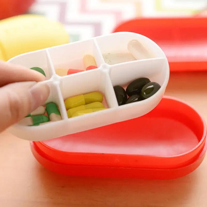 6 Part Pill Box, Portable Travel 6-Slot Medical Pill Holder, Mini 6 Slot Medicine Organizer, Medicine Case Organizer, Small Mini Pill Box, Seal Pill Storage Organizer, Outdoor Travel Pill Dust-proof Protect Container