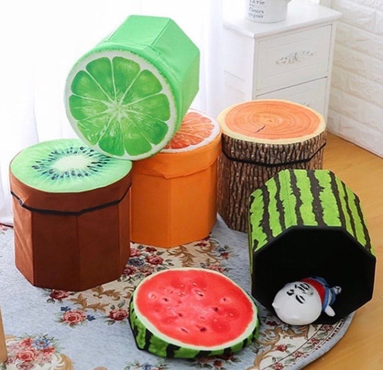 Fruits Multipurpose Foldable Storage Seat Box